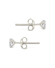 Load image into Gallery viewer, Sterling Silver 4mm CZ Stud Earrings
