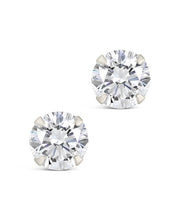 Load image into Gallery viewer, Sterling Silver 6mm CZ Stud Earrings

