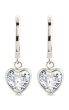 Load image into Gallery viewer, Sterling Silver Lizzy CZ Heart Drop Earrings
