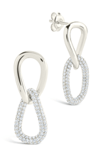 Load image into Gallery viewer, Sterling Silver Taissa CZ Chain Link Studs
