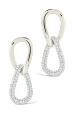 Load image into Gallery viewer, Sterling Silver Taissa CZ Chain Link Studs
