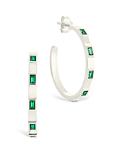 Load image into Gallery viewer, Sterling Silver Asher Flat Polished Hoops
