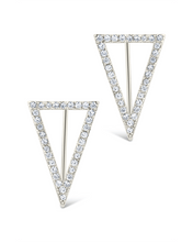 Load image into Gallery viewer, Sterling Silver Janine CZ Geometric Crawler Earrings
