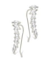 Load image into Gallery viewer, Sterling Silver Skye CZ Threader Crawler Earrings
