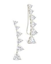 Load image into Gallery viewer, Sterling Silver Jillian CZ Heart Crawler Studs

