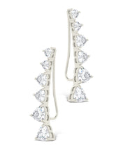 Load image into Gallery viewer, Sterling Silver Jillian CZ Heart Crawler Studs
