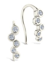 Load image into Gallery viewer, Sterling Silver Talia CZ Bezel Crawler Earrings
