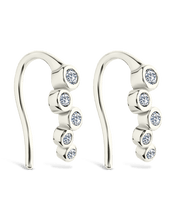 Load image into Gallery viewer, Sterling Silver Talia CZ Bezel Crawler Earrings
