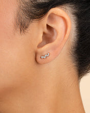 Load image into Gallery viewer, Sterling Silver Talia CZ Bezel Crawler Earrings
