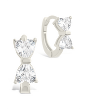 Load image into Gallery viewer, Sterling Silver Ravenna CZ Micro Hoop Earrings
