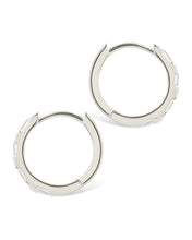 Load image into Gallery viewer, Sterling Silver Henley CZ Baguette Micro Hoop Earrings
