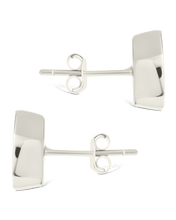 Load image into Gallery viewer, Sterling Silver Marquise Cut Bezel Set Stud Earrings
