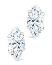 Load image into Gallery viewer, Sterling Silver Marquise Cut Prong Set Stud Earrings
