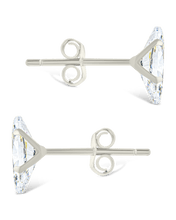 Load image into Gallery viewer, Sterling Silver Marquise Cut Prong Set Stud Earrings
