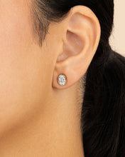 Load image into Gallery viewer, Sterling Silver Oval Cut Bezel Set Stud Earrings
