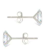Load image into Gallery viewer, Sterling Silver Oval Cut Prong Set Stud Earrings
