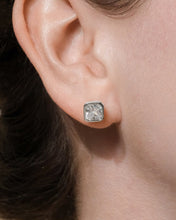 Load image into Gallery viewer, Sterling Silver Radiant Cut Bezel Set Stud Earrings
