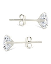 Load image into Gallery viewer, Sterling Silver Radiant Cut Prong Set Stud Earrings
