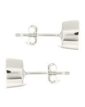 Load image into Gallery viewer, Sterling Silver Helene Round Cut Bezel Set Stud Earrings
