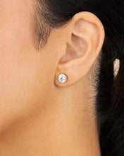 Load image into Gallery viewer, Sterling Silver Helene Round Cut Bezel Set Stud Earrings
