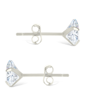 Load image into Gallery viewer, Sterling Silver Trillion Cut Prong Set Stud Earrings
