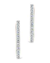 Load image into Gallery viewer, Sterling Silver Pave CZ Micro Hoops
