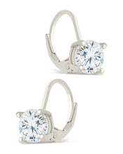 Load image into Gallery viewer, Sterling Silver Round Cut French Clip Earrings
