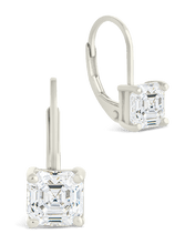 Load image into Gallery viewer, Sterling Silver Princess Cut French Clip Earrings
