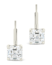 Load image into Gallery viewer, Sterling Silver Princess Cut French Clip Earrings

