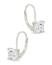 Load image into Gallery viewer, Sterling Silver Princess Cut French Clip Earrings
