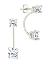 Load image into Gallery viewer, Sterling Silver Brilliant Cut Duo Jackets
