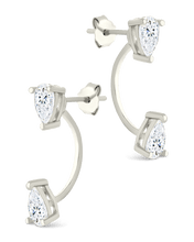 Load image into Gallery viewer, Sterling Silver Pear Cut Duo Jackets
