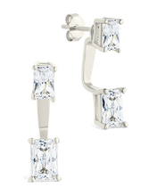 Load image into Gallery viewer, Sterling Silver Emerald Cut Duo Jackets
