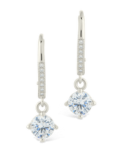 Load image into Gallery viewer, Sterling Silver Matilda Brilliant Cut CZ French Clip Earrings
