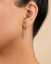 Load image into Gallery viewer, Sterling Silver Eulalia Emerald Cut CZ French Clip Earrings
