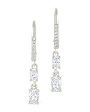 Load image into Gallery viewer, Sterling Silver Liesel Oval Cut CZ French Clip Earrings
