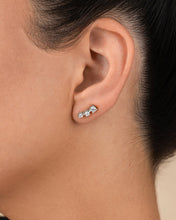 Load image into Gallery viewer, Sterling Silver Round Cut Mini Ear Crawlers
