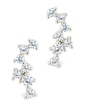 Load image into Gallery viewer, Sterling Silver Round Cut Cluster CZ Crawlers

