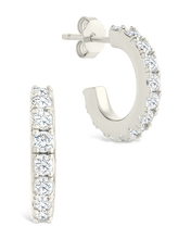 Load image into Gallery viewer, Sterling Silver Eleri CZ Tube Hoops
