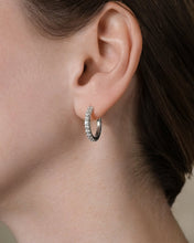 Load image into Gallery viewer, Sterling Silver Eleri CZ Tube Hoops
