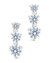 Load image into Gallery viewer, Sterling Silver Opaline Brilliant Cut CZ Studs
