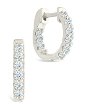 Load image into Gallery viewer, Sterling Silver Constance CZ Studded Statement Hoops
