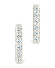 Load image into Gallery viewer, Sterling Silver Constance CZ Studded Statement Hoops
