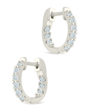 Load image into Gallery viewer, Sterling Silver Constance CZ Studded Statement Hoops
