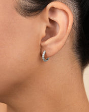 Load image into Gallery viewer, Sterling Silver Constance CZ Studded Statement Hoops
