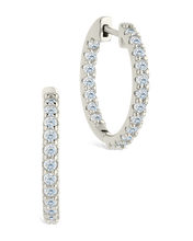 Load image into Gallery viewer, Sterling Silver Constance CZ Studded Statement Hoops
