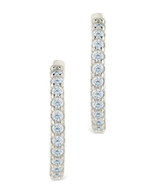 Load image into Gallery viewer, Sterling Silver Constance CZ Studded Statement Hoops
