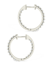 Load image into Gallery viewer, Sterling Silver Constance CZ Studded Statement Hoops
