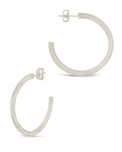 Load image into Gallery viewer, Herringbone Chain Hoop Earrings
