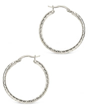 Load image into Gallery viewer, Double Row Herringbone Statement Hoop Earrings
